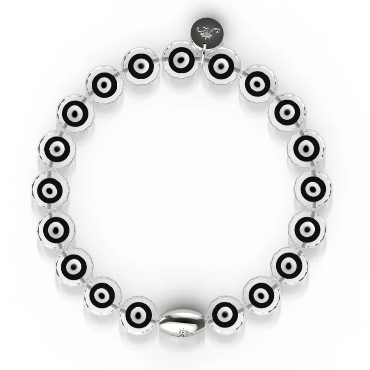 Black | .925 Sterling Silver | Crystal Evil Eye Bracelet