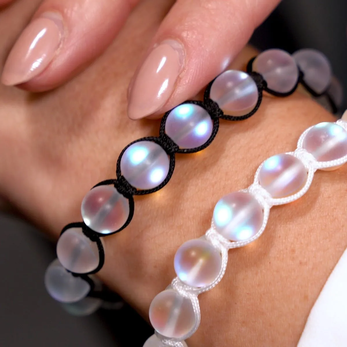 Black | Rainbow White | Silver | Mermaid Glass Charmballa Bracelet