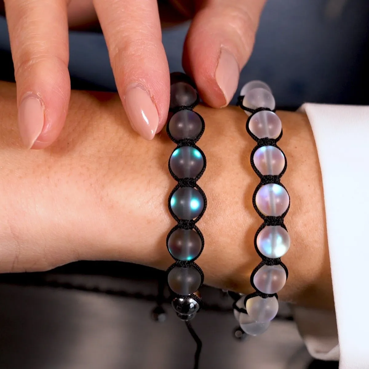 Black | Rainbow White | Silver | Mermaid Glass Charmballa Bracelet