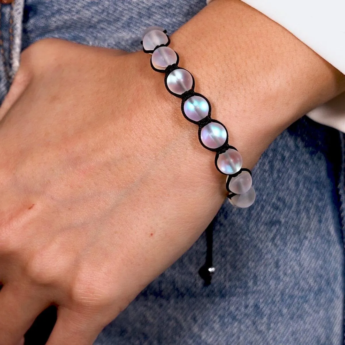 Black | Rainbow White | Silver | Mermaid Glass Charmballa Bracelet
