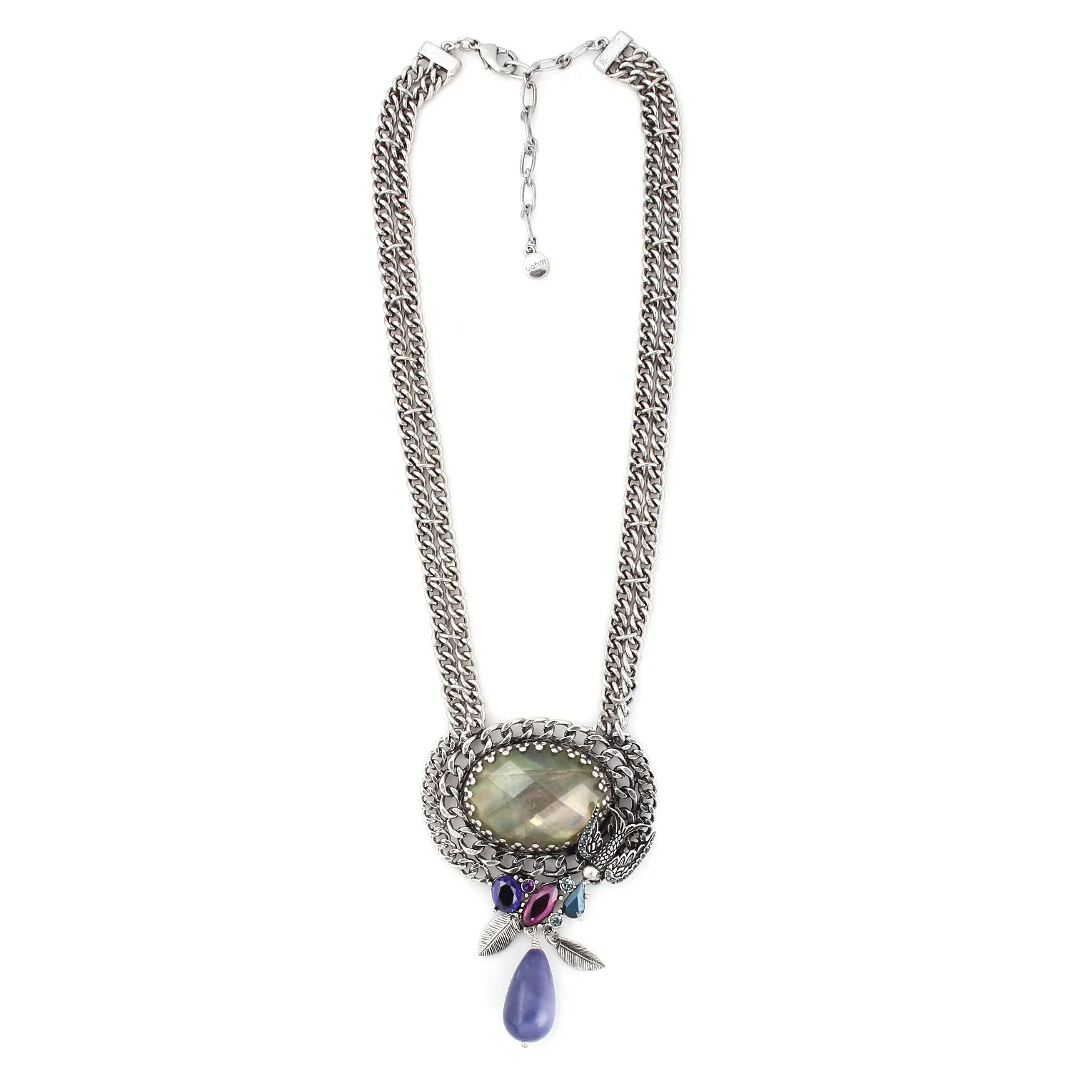 BLUE AND GREEN CRYSTAL NECKLACES #277BL1101 (7B4/6A5)
