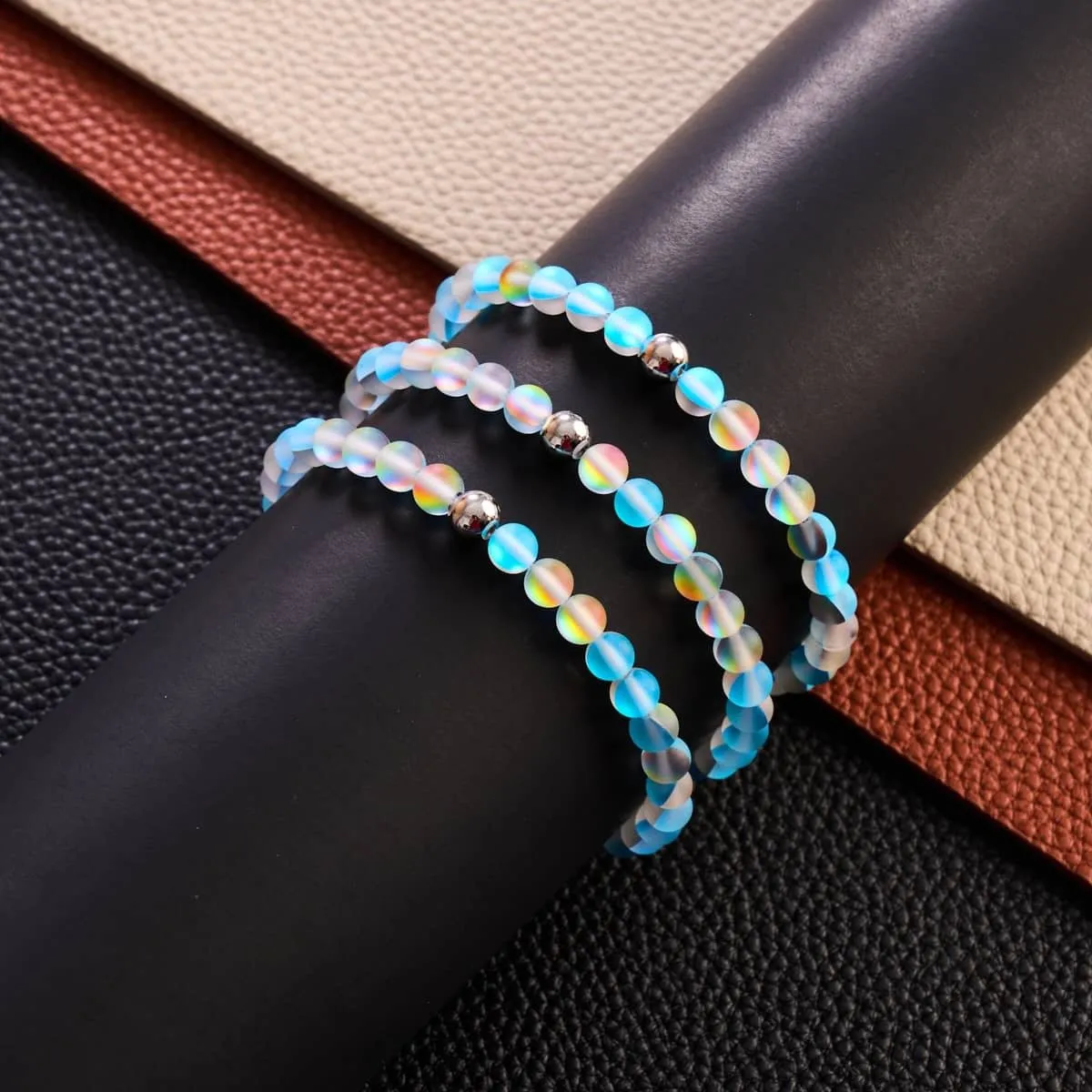 Blue Lemonade | Silver | Mermaid Glass Bead Bracelet