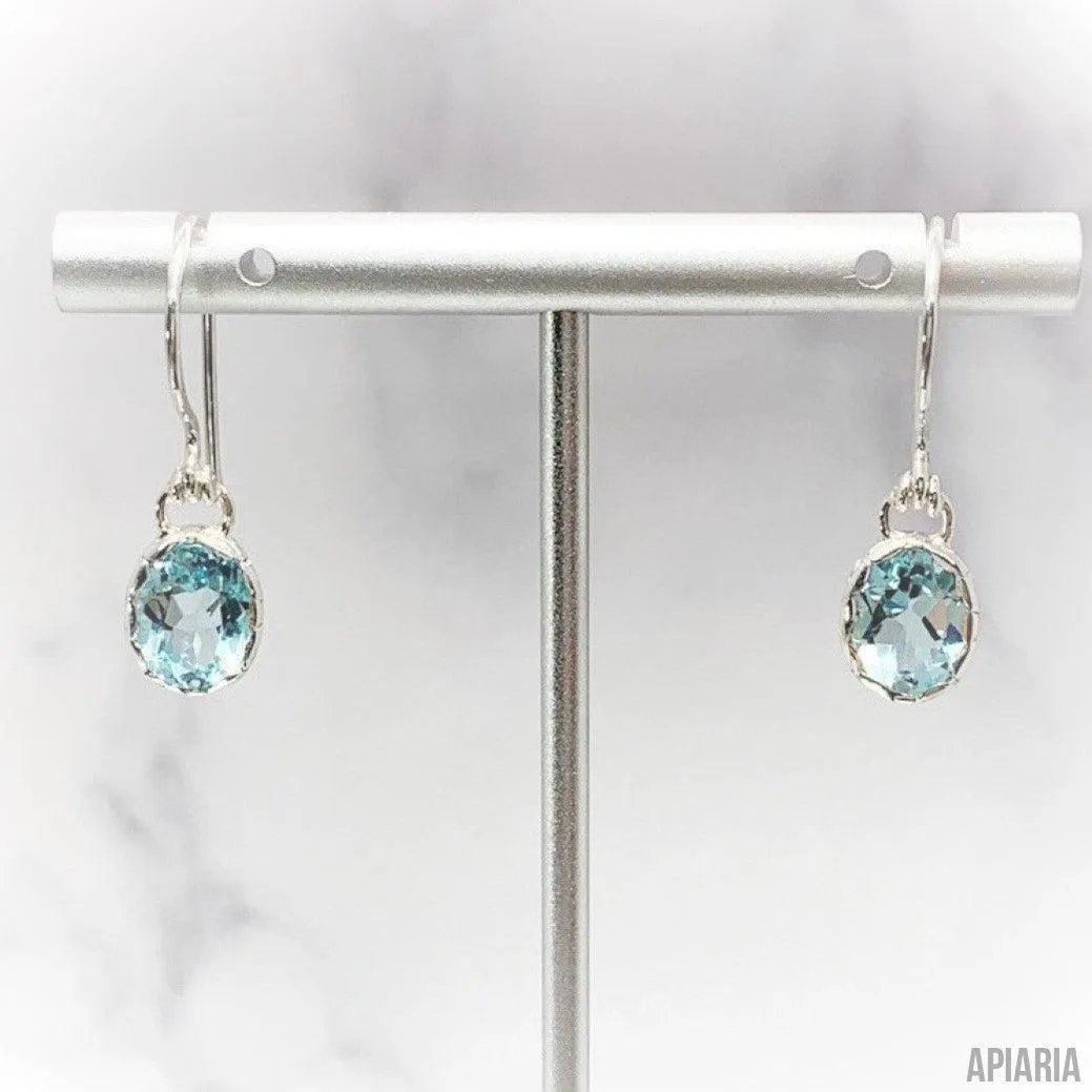 Blue Topaz Earrings on Hook