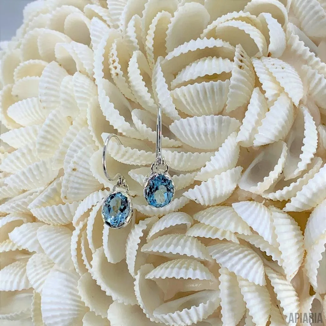 Blue Topaz Earrings on Hook