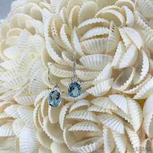 Blue Topaz Earrings on Hook
