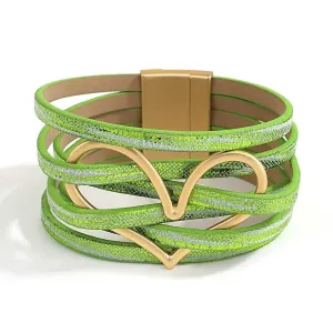 Bohemian Multi Strand Vegan Leather Magnetic Bracelet