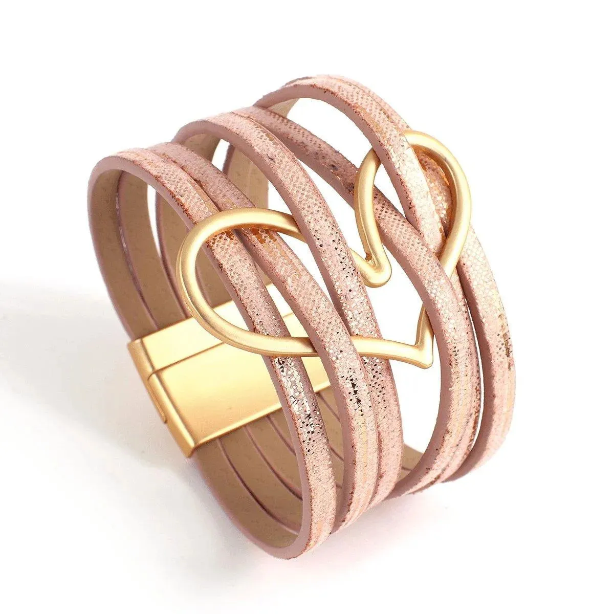 Bohemian Multi Strand Vegan Leather Magnetic Bracelet