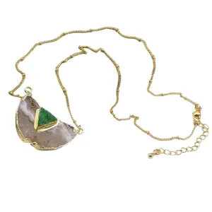 Boho & Mala Natural Agate Stone Green Necklace TN100129