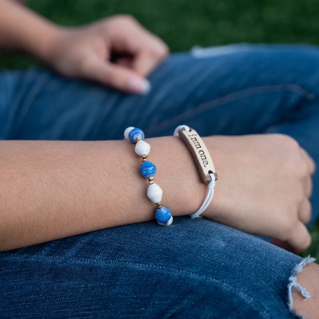 Bracelet - "i am one" MudLove Solid White