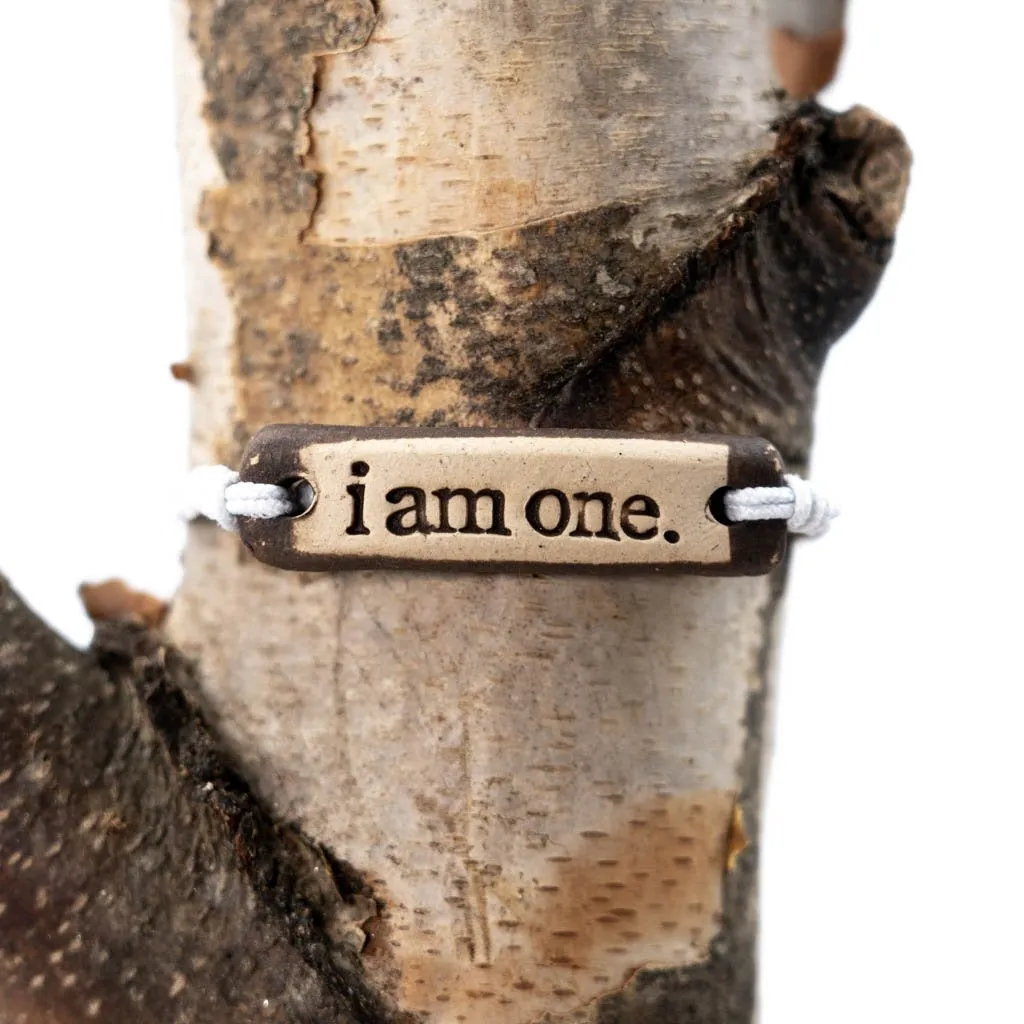 Bracelet - "i am one" MudLove Solid White