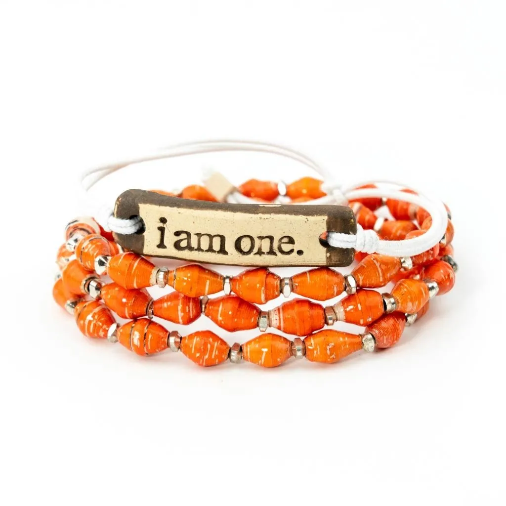 Bracelet - "i am one" MudLove Solid White