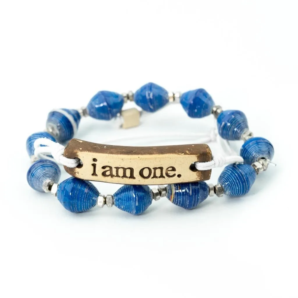 Bracelet - "i am one" MudLove Solid White