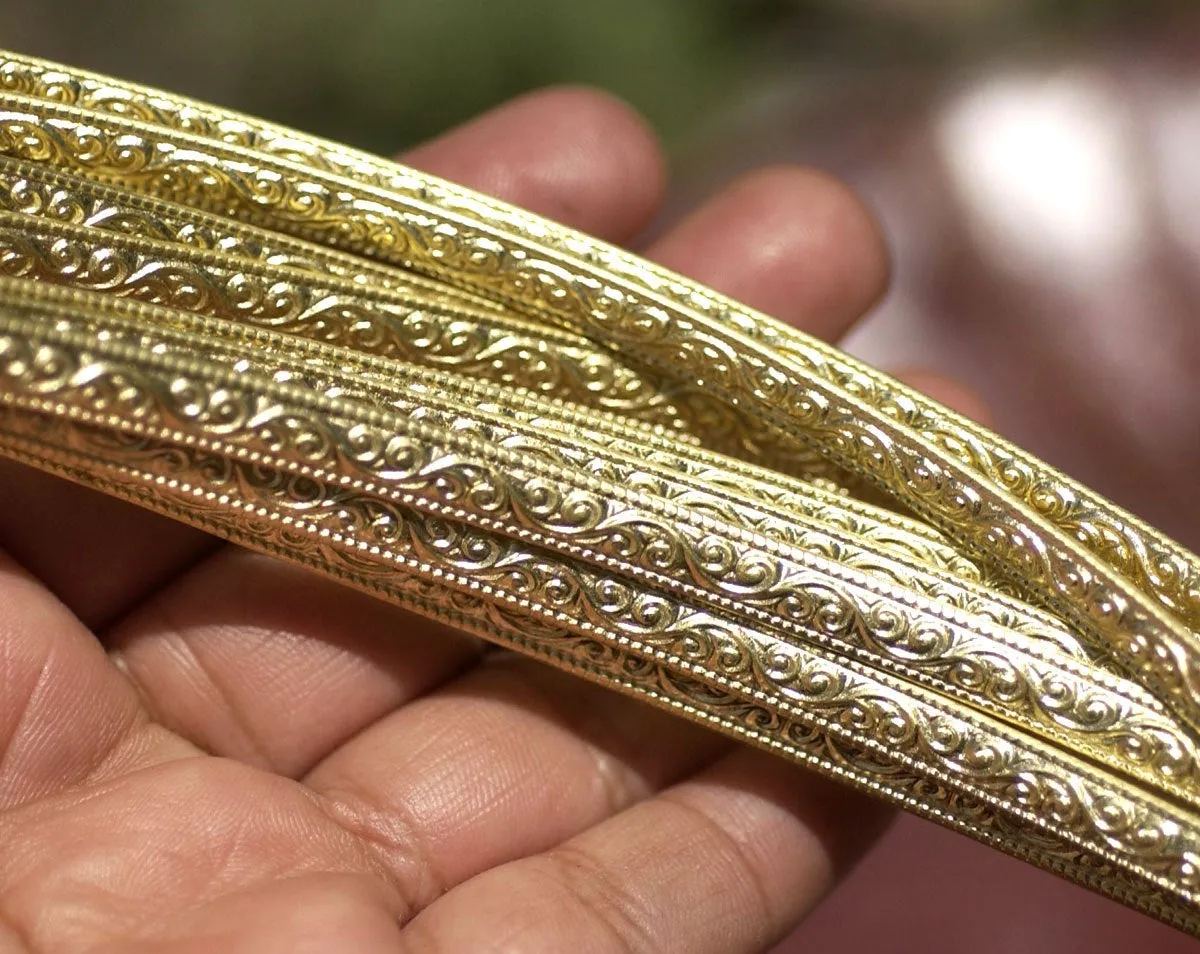 Brass Ring Stock Shank 5.7mm Lg Flourish Textured Metal Cane Wire - Rings Bracelets Pendants Metalwork