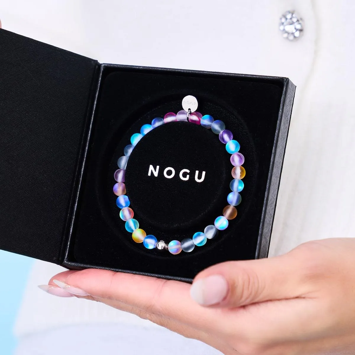 Bubble Gum | Silver | Mermaid Glass Bead Bracelet