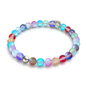 Bubble Gum | Silver | Mermaid Glass Bead Bracelet