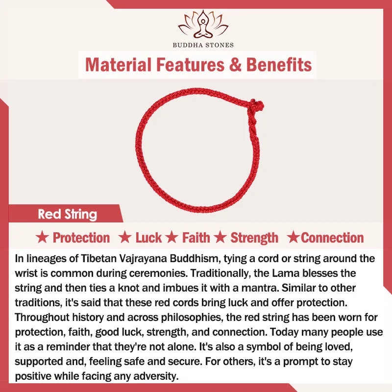 Buddha Stones 999 Gold Small Peace Buckle Red String Protection Luck Braided Bracelet Anklet
