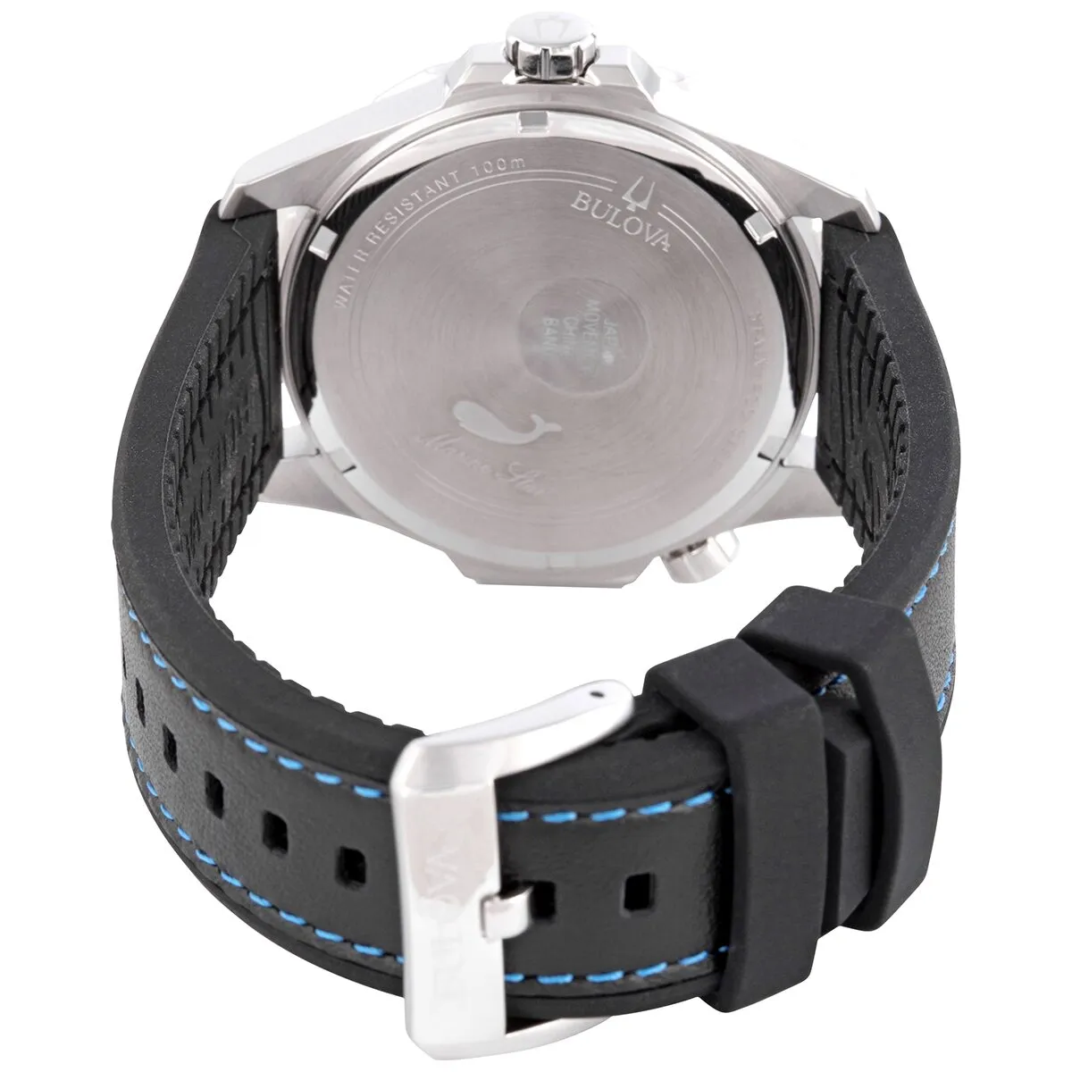 Bulova Marine Star Quartz Black Dial Men's Watch 96B337