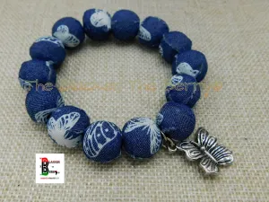 Butterfly Bracelets Jean Women Charm Jewelry Summer Chunky Silver Beaded