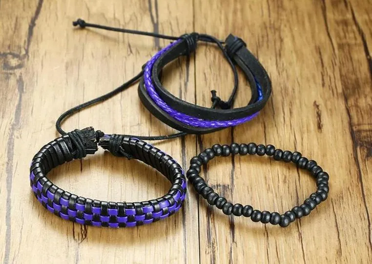 🔥【BUY 2 FREE SHIPPING & GET 10%OFF】4Pcs/ Set Braided Wrap Leather Bracelets