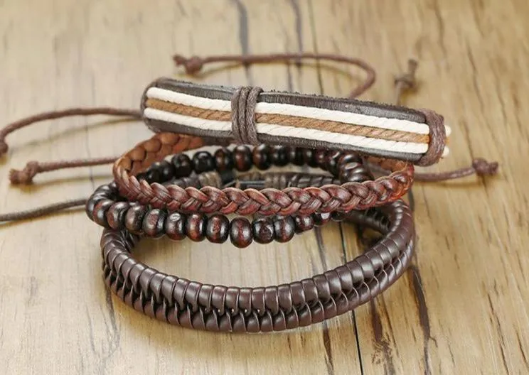 🔥【BUY 2 FREE SHIPPING & GET 10%OFF】4Pcs/ Set Braided Wrap Leather Bracelets