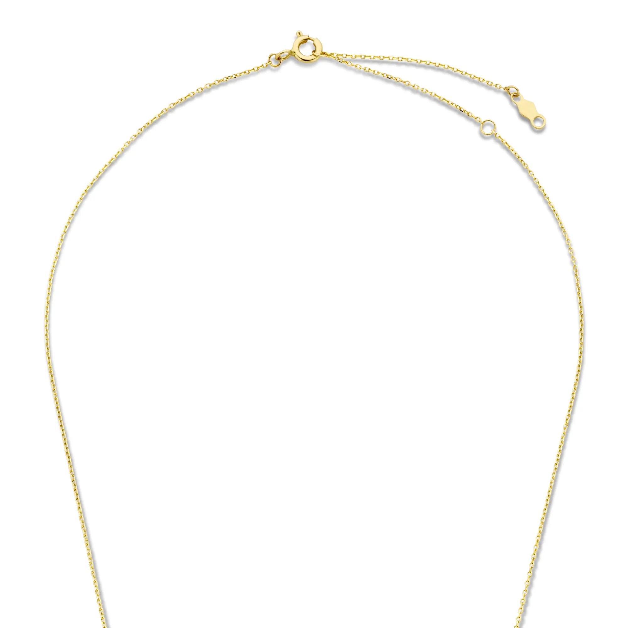Cadeau d'Isabel 14 karat gold cube charm with heart and gold necklace gift set