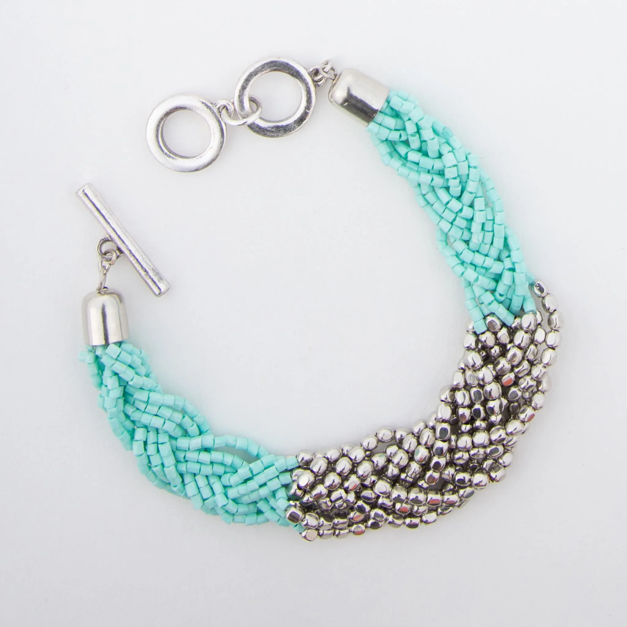 Camila Braided Seed Bead Toggle Bracelet