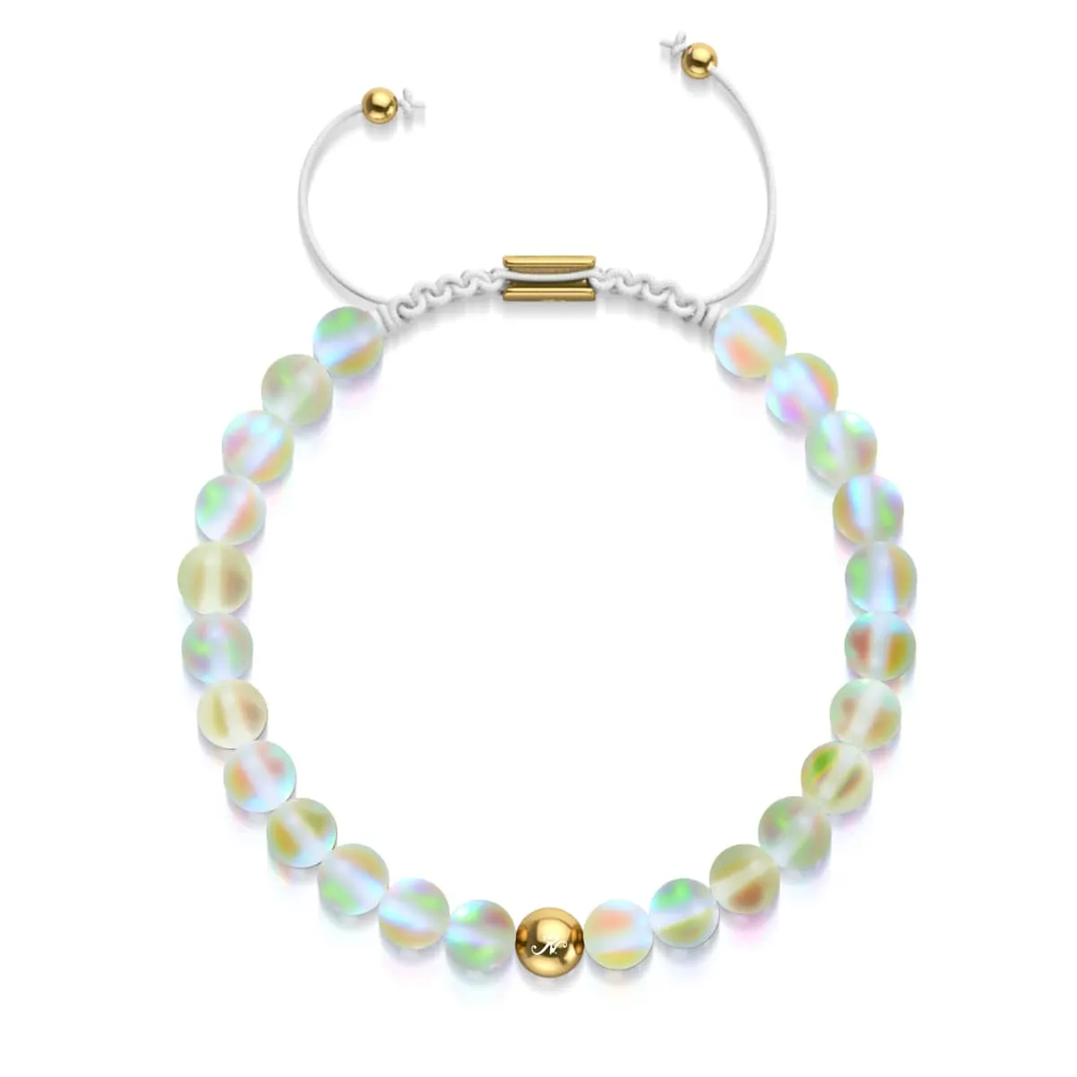 Canary | Gold | Mermaid Glass Macrame Bead Bracelet