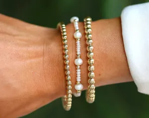 CAPRI | Anti-tarnish 14K Gold Filled Balls and Pearls Stack Bracelet