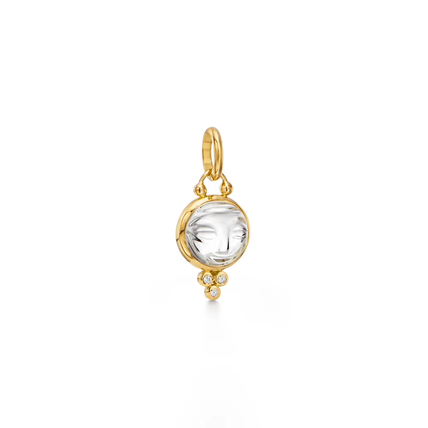 Carved Crystal Moonface Pendant
