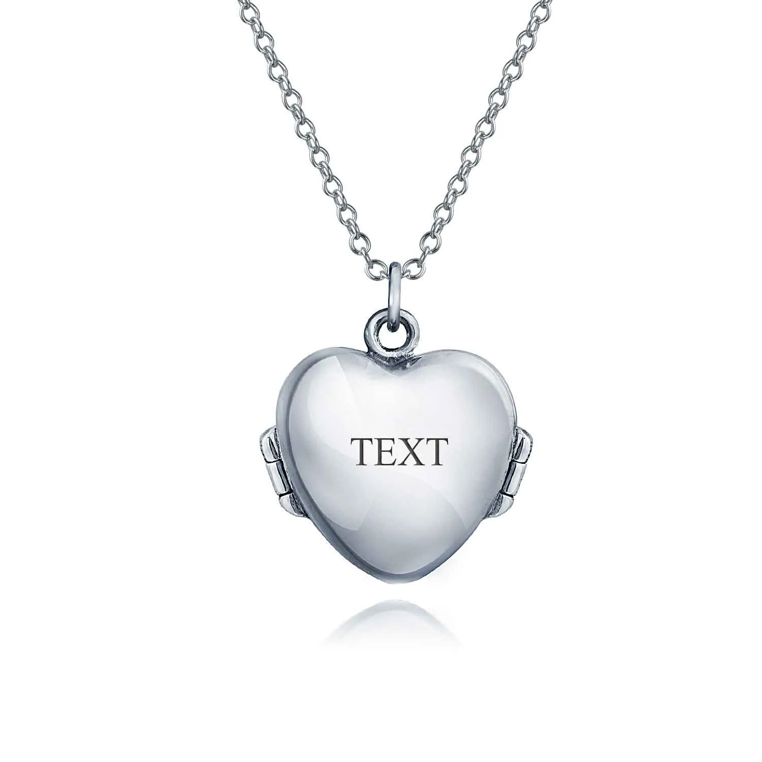 Carved Leaves Heart Locket Necklace for Photos Sterling Silver Garden Ladybug