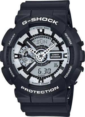 Casio G-Shock Black Dial Resin GA110BW-1A