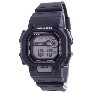 Casio Youth Black Silicone Strap Strap Digital Black Dial Quartz Watch for Gents - W-737H-1AVDF