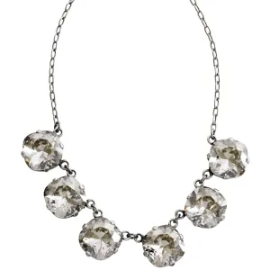 Catherine Popesco Sterling Silver Plated Crystal Round Necklace, 16"   2" Extender 1257 Shade
