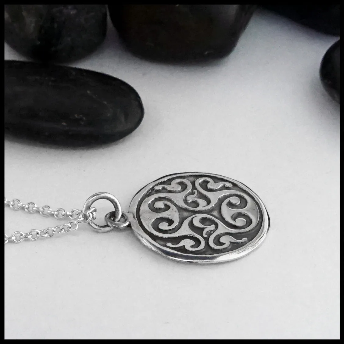 Celtic Spiral Heart Pendant and Earring Set