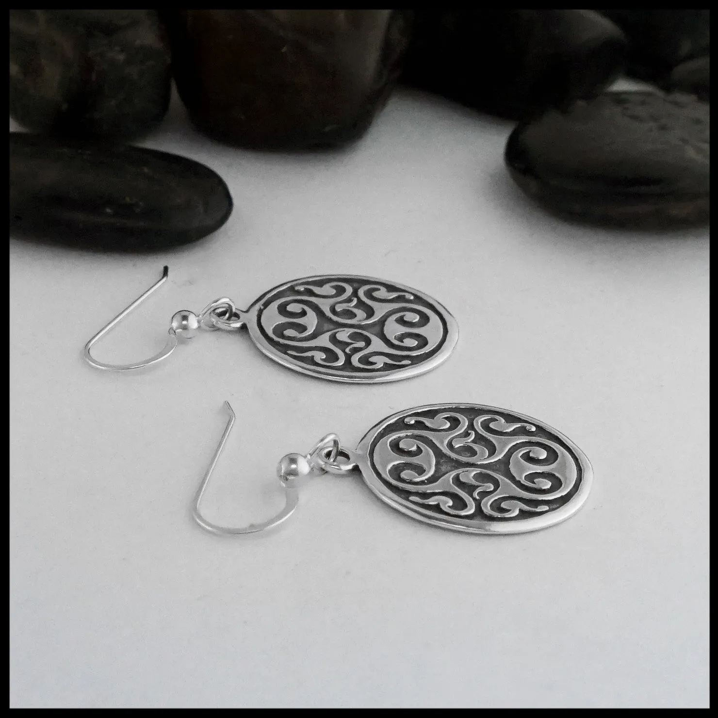 Celtic Spiral Heart Pendant and Earring Set