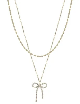 Chain Necklace With Crystal Bow