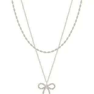 Chain Necklace With Crystal Bow