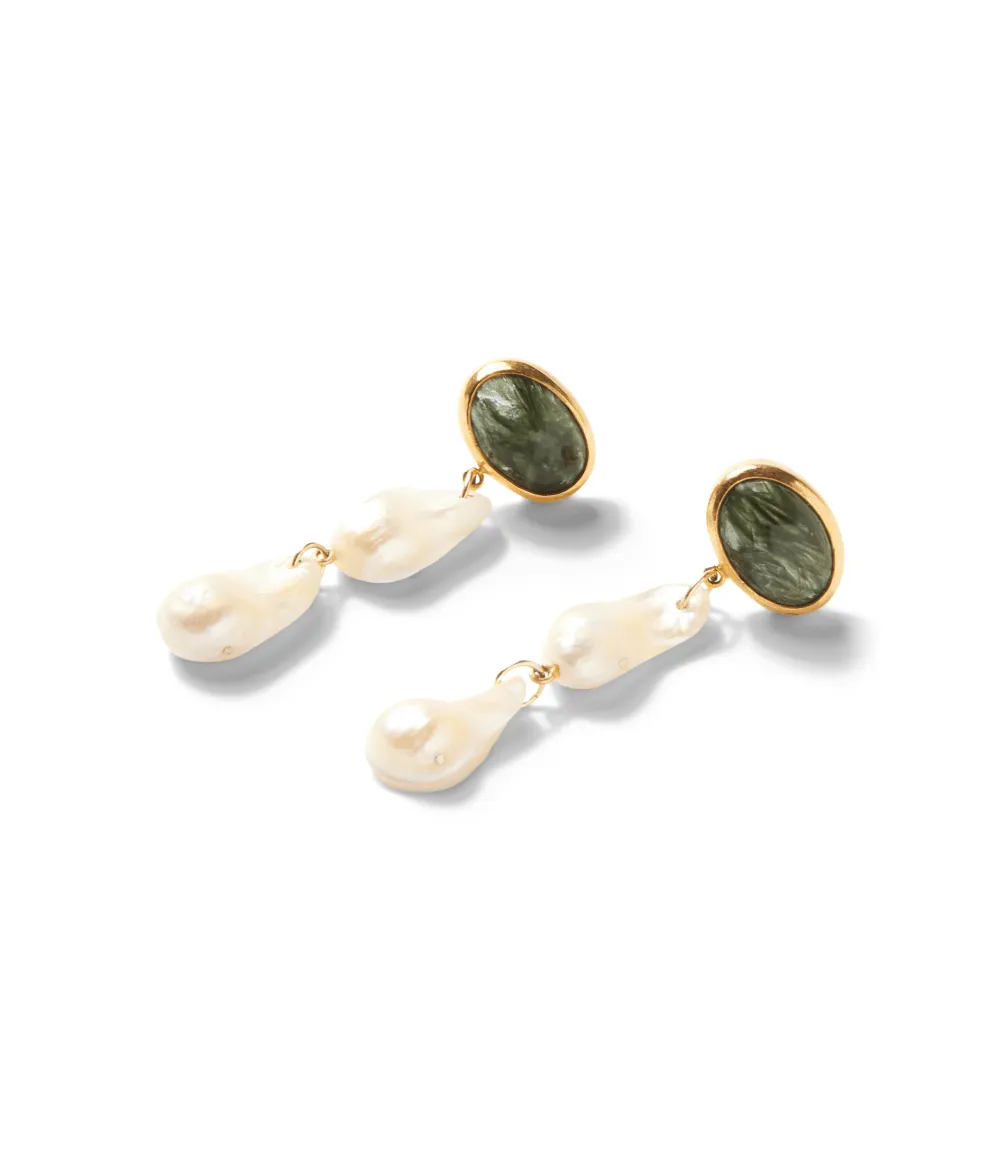 Chan Luu White Pearl Drop Earrings
