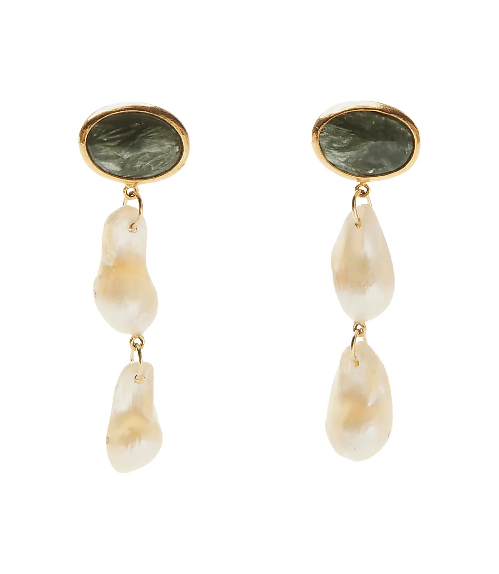 Chan Luu White Pearl Drop Earrings