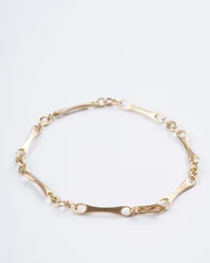 city bar link small bracelet - yellow gold