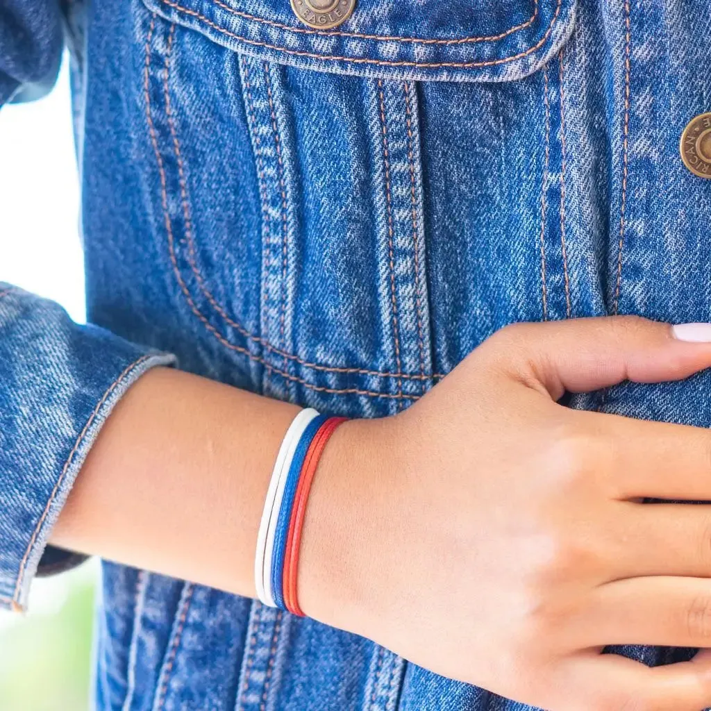 Coastal Trio - Navy, Red & White Cord Bracelets
