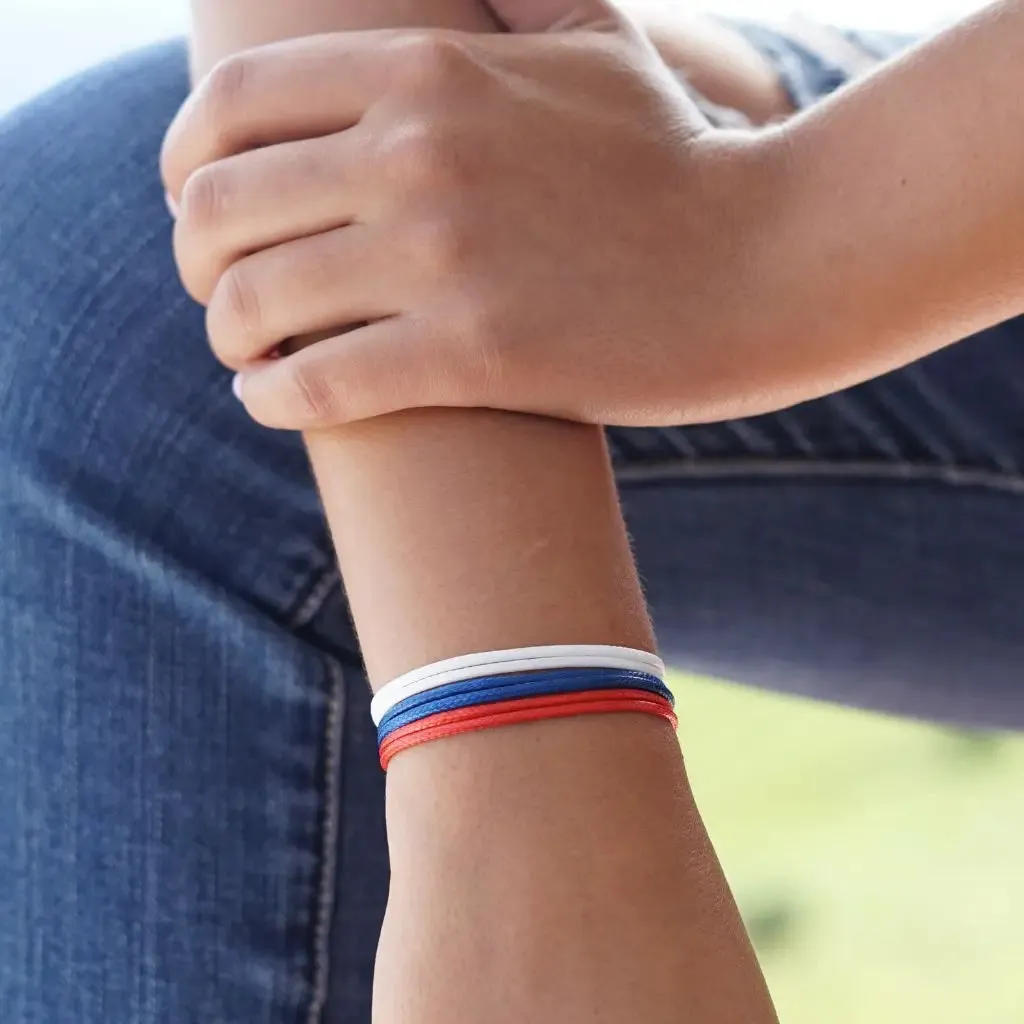 Coastal Trio - Navy, Red & White Cord Bracelets