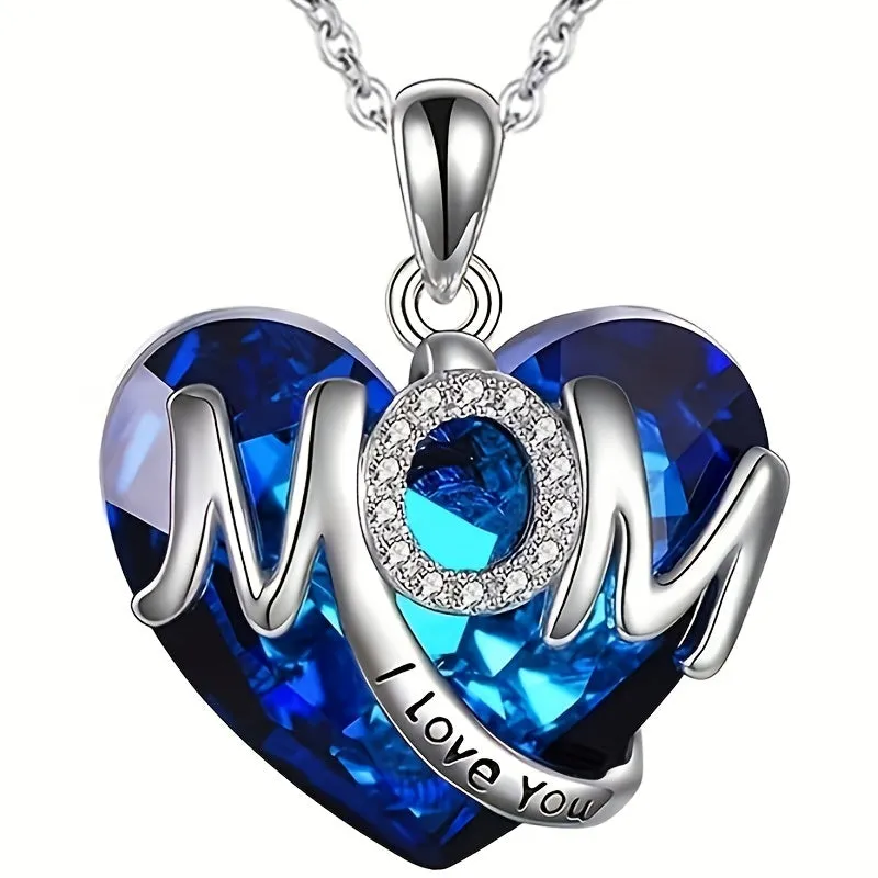 Colorful Zircon Mother's Gift Heart Necklace