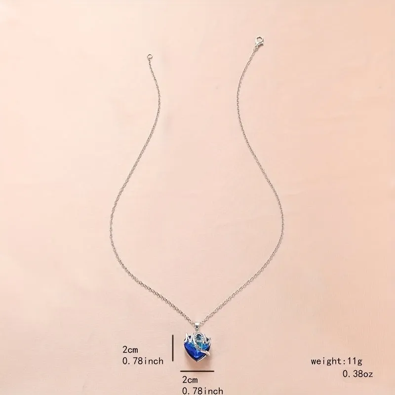 Colorful Zircon Mother's Gift Heart Necklace