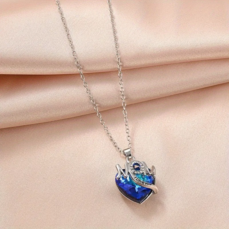 Colorful Zircon Mother's Gift Heart Necklace