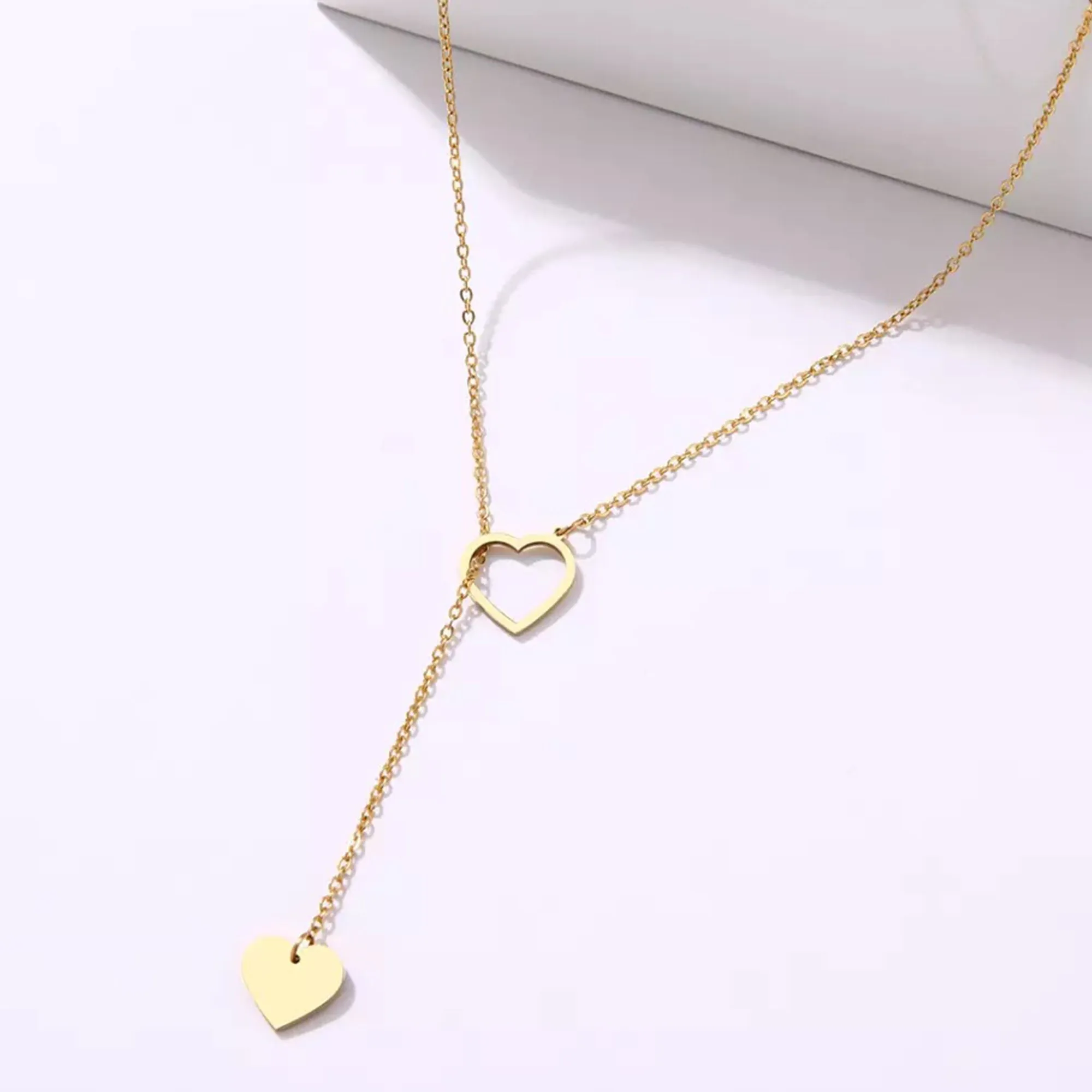 Combo Of 2 Heartbeat and Y-Shaped Drop Heart Pendant
