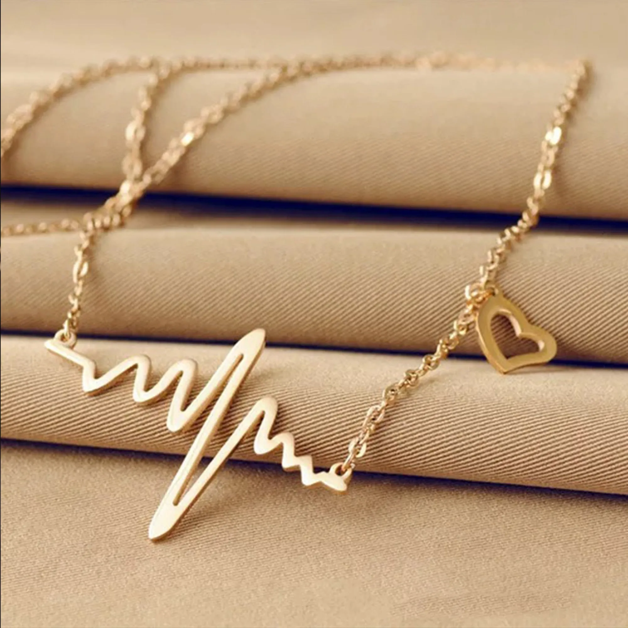 Combo Of 2 Heartbeat and Y-Shaped Drop Heart Pendant