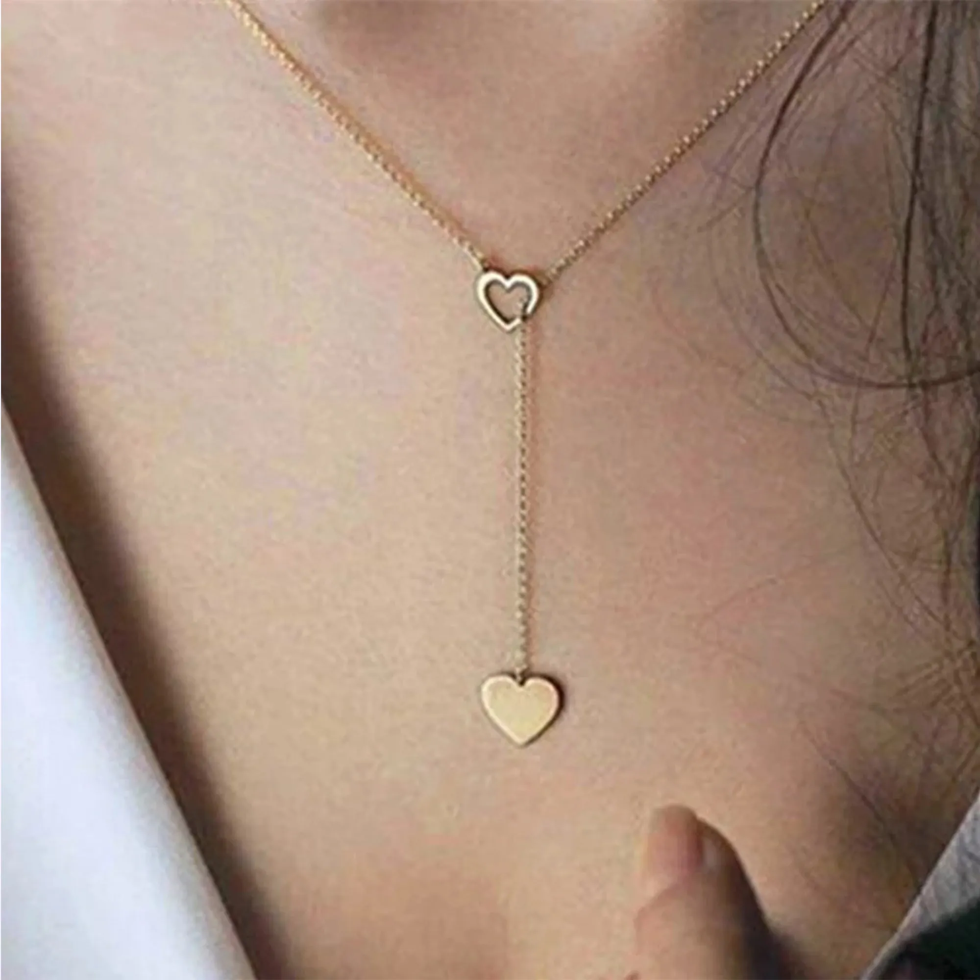 Combo Of 2 Heartbeat and Y-Shaped Drop Heart Pendant
