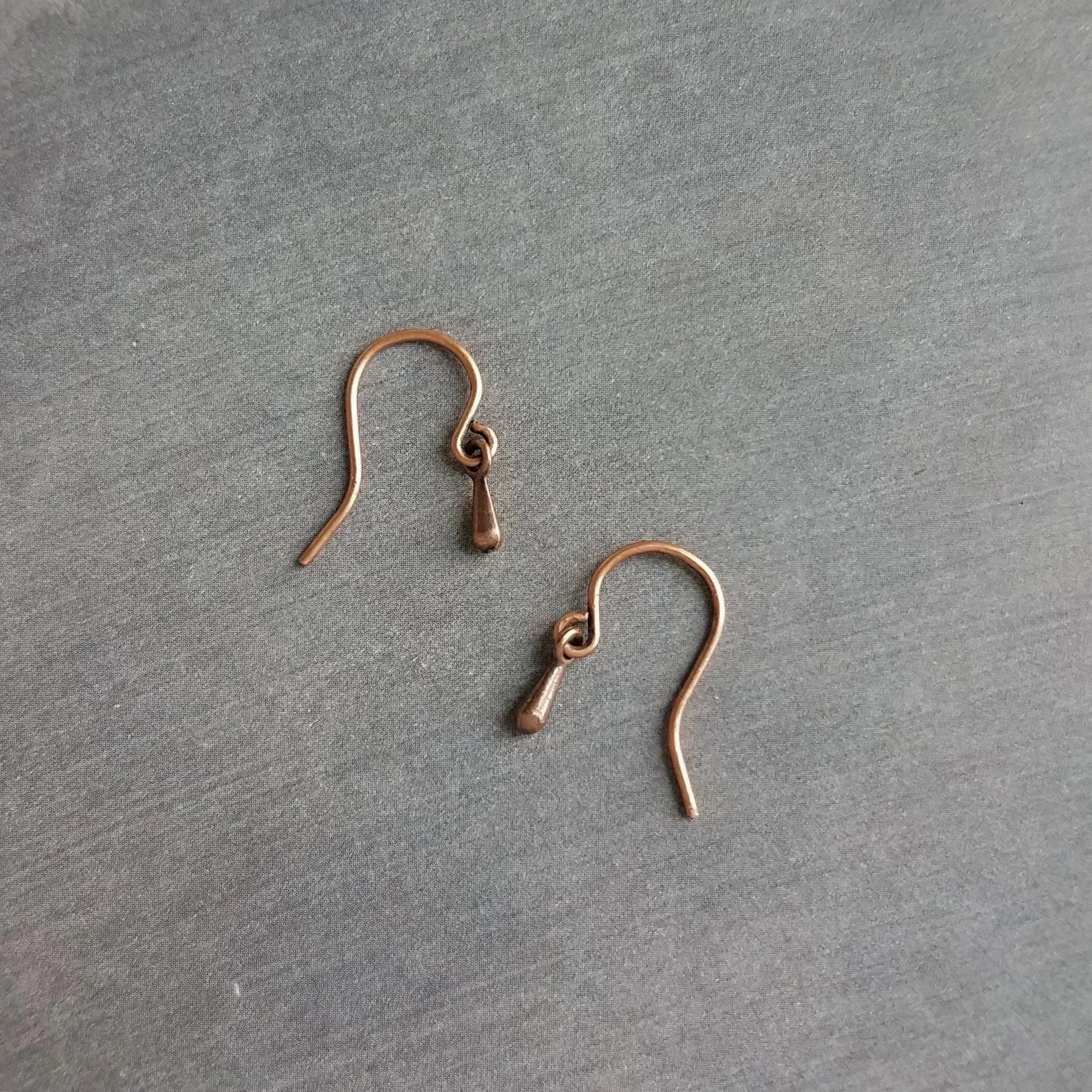 Copper Teardrop Earrings, copper drop earring, tiny copper earring, antique copper earring, small copper drop earring, copper dangle earing