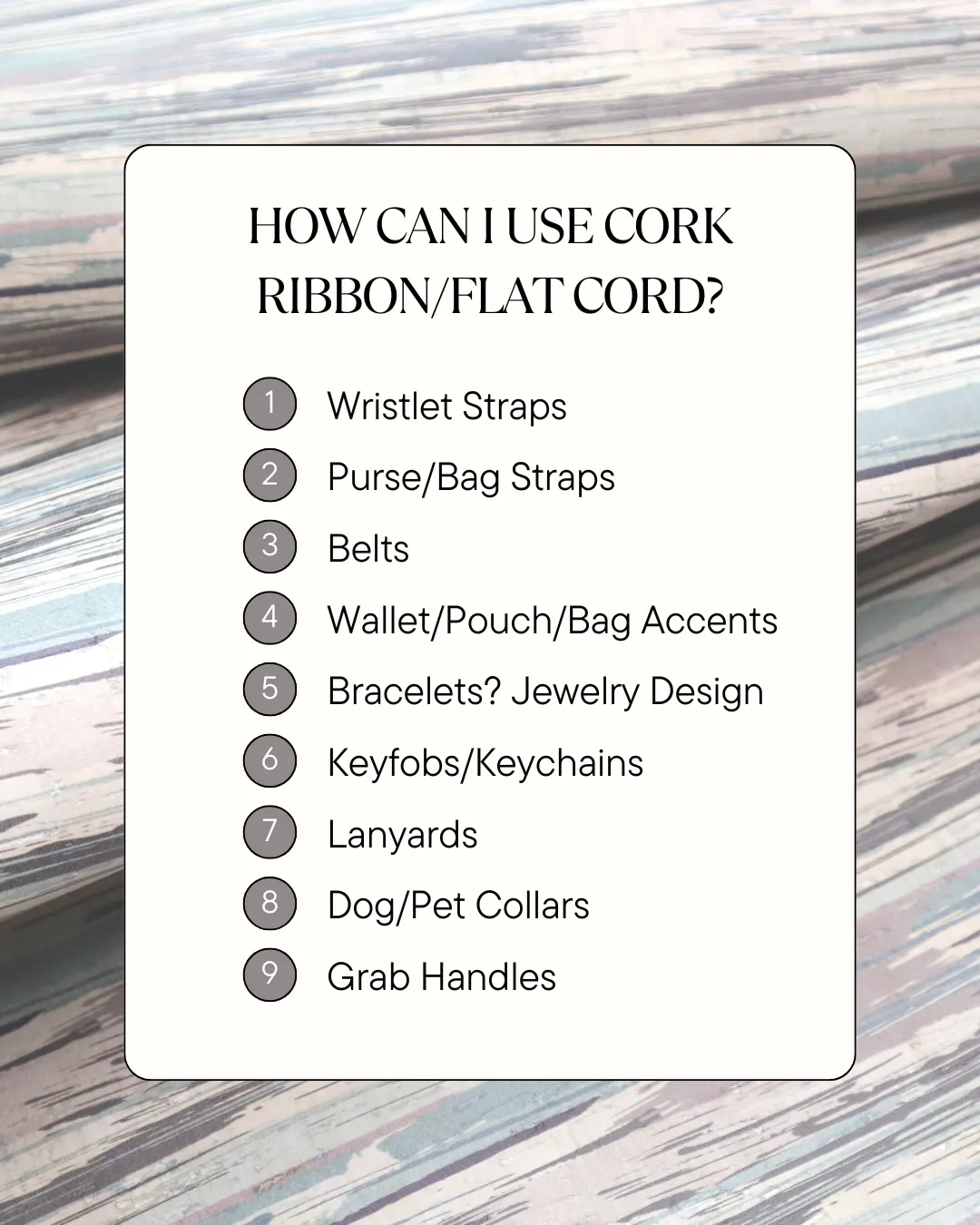 Cork Ribbon By the Yard - Gilded Grain